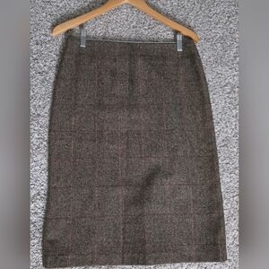 Jacob Brown Checkered Pencil Skirt
